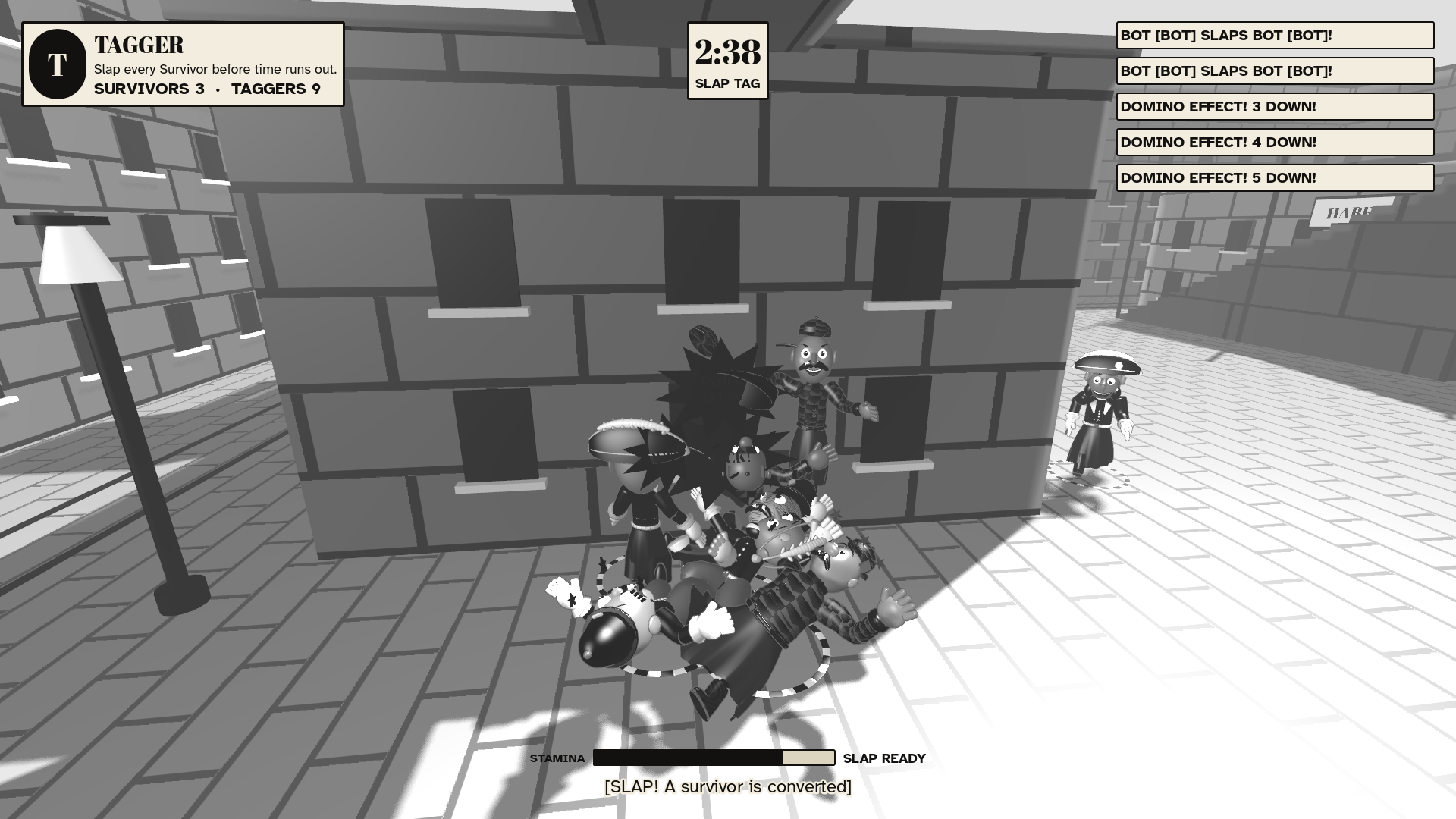 Slap Tag gameplay in Downtown 1907.