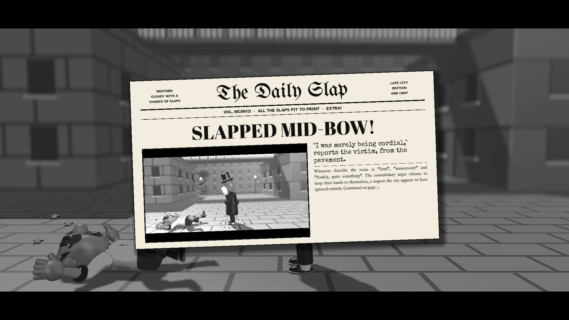 The Daily Slap front page: Slapped Mid-Bow!